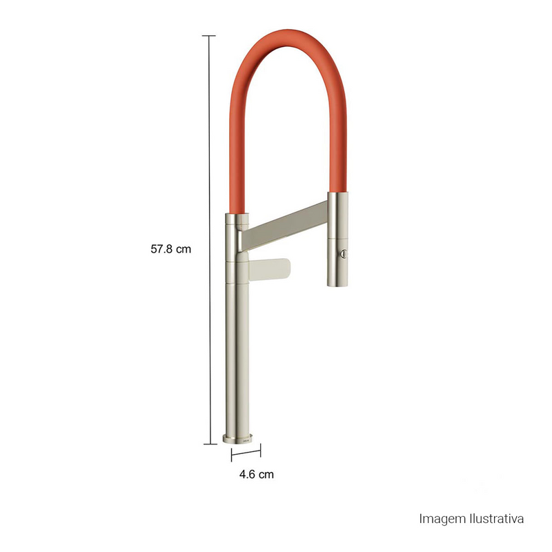 Torneira de Mesa para Cozinha Deca Colore Inox e Terracota 1189.INX.TC