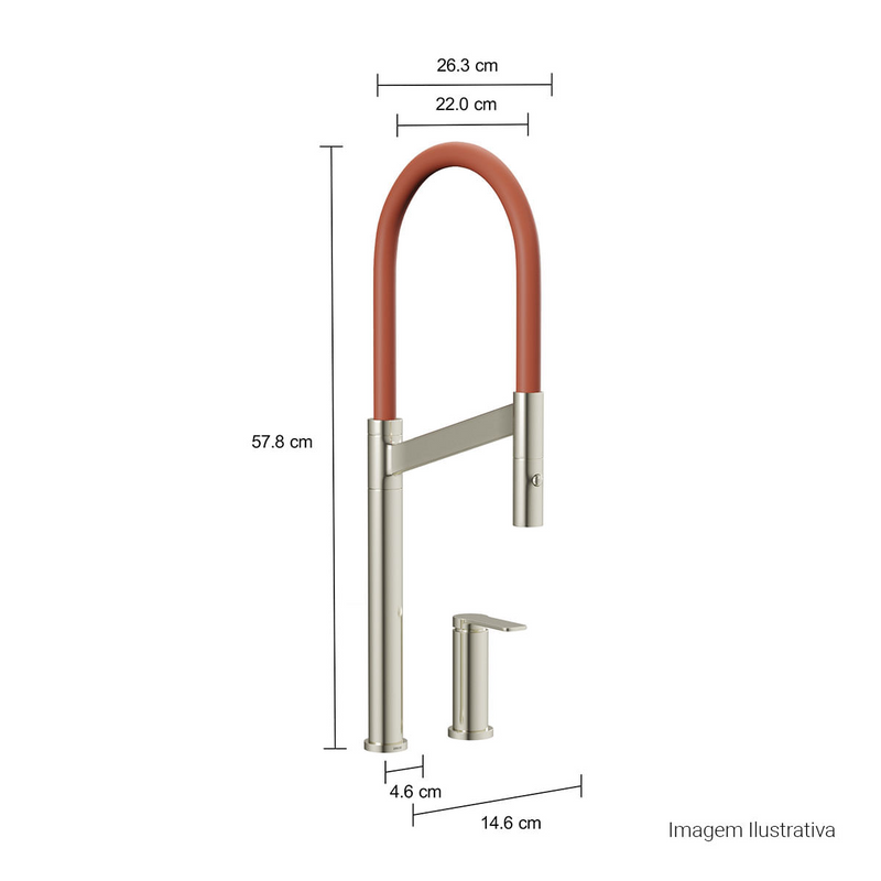 Misturador Monocomando Cozinha Deca Colore Inox 2289.inx.tc