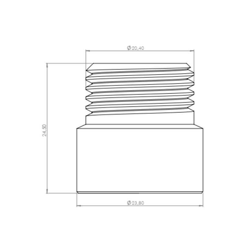 Extensao Metalica Bruta 1/2 X 13,5mm P/ Chuveiros E Torneiras Blister Blukit 171528